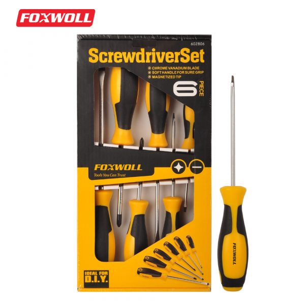 6pcs Screwdriver Set with Phillips and Slotted Screwdriver-foxwoll