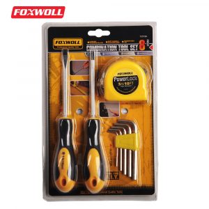 Screwdriver Set 8pcs with Tape Measure and Hex Key-Foxwoll